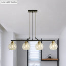GobekUsa Contemporary Black Hanging Chandelier with Clear/Prismatic Glass, 3/4 Bulbs - Modern Pendant Light Kit for Dining Hall