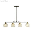 GobekUsa Contemporary Black Hanging Chandelier with Clear/Prismatic Glass, 3/4 Bulbs - Modern Pendant Light Kit for Dining Hall