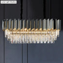 GobekUsa Contemporary Black Prismatic Crystal Oval Island Pendant Light Fixture for Dining Room