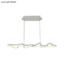 GobekUsa Contemporary Black/White LED Pendant Island Light with Cloud-Like Metal Frame