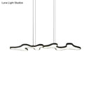GobekUsa Contemporary Black/White LED Pendant Island Light with Cloud-Like Metal Frame
