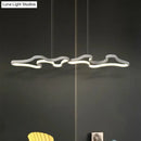 GobekUsa Contemporary Black/White LED Pendant Island Light with Cloud-Like Metal Frame