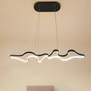 GobekUsa Contemporary Black/White LED Pendant Island Light with Cloud-Like Metal Frame