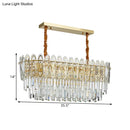 GobekUsa Contemporary Clear Crystal 10-Head Island Kitchen Hanging Light - Gold Layered Design