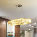GobekUsa Contemporary Clear Crystal Prism Hanging Lamp for Dining Table - Island Light with K9 Crystals