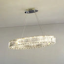 GobekUsa Contemporary Clear Crystal Prism Hanging Lamp for Dining Table - Island Light with K9 Crystals