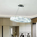 GobekUsa Contemporary Clear Crystal Prism Hanging Lamp for Dining Table - Island Light with K9 Crystals
