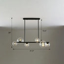 GobekUsa Contemporary Clear Glass Bubble Island Lamp - Stylish Ceiling Light for Dining Room