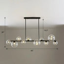 GobekUsa Contemporary Clear Glass Bubble Island Lamp - Stylish Ceiling Light for Dining Room