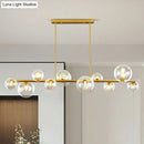 GobekUsa Contemporary Clear Glass Bubble Island Lamp - Stylish Ceiling Light for Dining Room