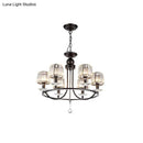 GobekUsa Contemporary Crystal Chandelier - 4/6/8 Lights Circle Hanging Light in Black for Bedroom
