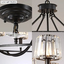 GobekUsa Contemporary Crystal Chandelier - 4/6/8 Lights Circle Hanging Light in Black for Bedroom