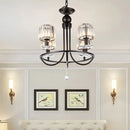 GobekUsa Contemporary Crystal Chandelier - 4/6/8 Lights Circle Hanging Light in Black for Bedroom