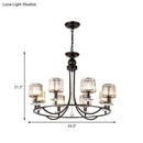 GobekUsa Contemporary Crystal Chandelier - 4/6/8 Lights Circle Hanging Light in Black for Bedroom