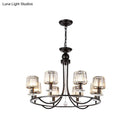 GobekUsa Contemporary Crystal Chandelier - 4/6/8 Lights Circle Hanging Light in Black for Bedroom