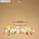 GobekUsa Contemporary Firefly Metal Pendant Light with Round Canopy for Living Room - Island Lighting Solution