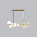 GobekUsa Contemporary Glass Island Lamp: 7-Head Hanging Light for Dining Room