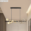GobekUsa Contemporary Glass Island Lamp: 7-Head Hanging Light for Dining Room