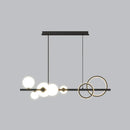 GobekUsa Contemporary Glass Island Lamp: 7-Head Hanging Light for Dining Room