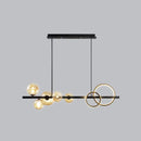 GobekUsa Contemporary Glass Island Lamp: 7-Head Hanging Light for Dining Room