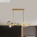 GobekUsa Contemporary Glass Island Lamp: 7-Head Hanging Light for Dining Room