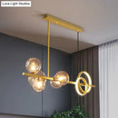 GobekUsa Contemporary Glass Island Lamp: 7-Head Hanging Light for Dining Room