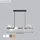 GobekUsa Contemporary Glass Island Lamp: 7-Head Hanging Light for Dining Room