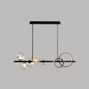GobekUsa Contemporary Glass Island Lamp: 7-Head Hanging Light for Dining Room
