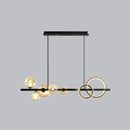 GobekUsa Contemporary Glass Island Lamp: 7-Head Hanging Light for Dining Room