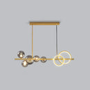 GobekUsa Contemporary Glass Island Lamp: 7-Head Hanging Light for Dining Room
