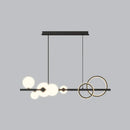 GobekUsa Contemporary Glass Island Lamp: 7-Head Hanging Light for Dining Room