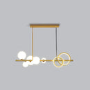 GobekUsa Contemporary Glass Island Lamp: 7-Head Hanging Light for Dining Room