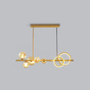 GobekUsa Contemporary Glass Island Lamp: 7-Head Hanging Light for Dining Room