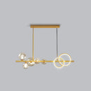GobekUsa Contemporary Glass Island Lamp: 7-Head Hanging Light for Dining Room