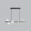 GobekUsa Contemporary Glass Island Lamp: 7-Head Hanging Light for Dining Room
