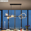 GobekUsa Contemporary Glass Island Lamp: 7-Head Hanging Light for Dining Room