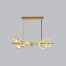GobekUsa Contemporary Glass Island Lamp: 7-Head Hanging Light for Dining Room