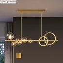 GobekUsa Contemporary Glass Island Lamp: 7-Head Hanging Light for Dining Room