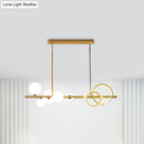GobekUsa Contemporary Glass Island Lamp: 7-Head Hanging Light for Dining Room