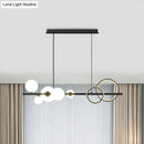 GobekUsa Contemporary Glass Island Lamp: 7-Head Hanging Light for Dining Room