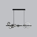 GobekUsa Contemporary Glass Island Lamp: 7-Head Hanging Light for Dining Room