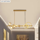 GobekUsa Contemporary Glass Island Lamp: 7-Head Hanging Light for Dining Room