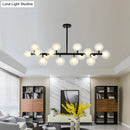 GobekUsa Contemporary Glass Orb Island Lamp - 16 Heads Ceiling Light for Living Room
