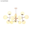 GobekUsa Contemporary Globe Chandelier - White Glass, 9/12/16 Head Dining Room Hanging Light Kit
