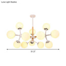 GobekUsa Contemporary Globe Chandelier - White Glass, 9/12/16 Head Dining Room Hanging Light Kit