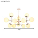 GobekUsa Contemporary Globe Chandelier - White Glass, 9/12/16 Head Dining Room Hanging Light Kit