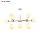 GobekUsa Contemporary Globe Chandelier - White Glass, 9/12/16 Head Dining Room Hanging Light Kit