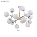 GobekUsa Contemporary Globe Chandelier - White Glass, 9/12/16 Head Dining Room Hanging Light Kit