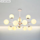 GobekUsa Contemporary Globe Chandelier - White Glass, 9/12/16 Head Dining Room Hanging Light Kit