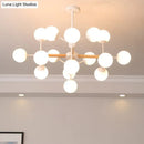GobekUsa Contemporary Globe Chandelier - White Glass, 9/12/16 Head Dining Room Hanging Light Kit